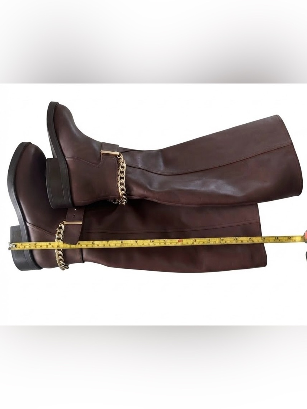 Aqua Riley Brown Leather knee high Riding Boots - Women - Picture 6 of 8